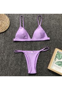 Intica - Bikini minimalistyczne plażowe z wysokiej jakości materiałów Jolene. Kolor: fioletowy. Materiał: materiał