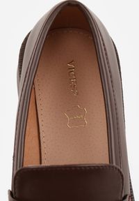 Renee - Brązowe Eleganckie Mokasyny VICES z Aplikacją i Wkładką ze Skóry Naturalnej Arinatta. Kolor: brązowy. Materiał: skóra. Wzór: aplikacja. Styl: elegancki #8