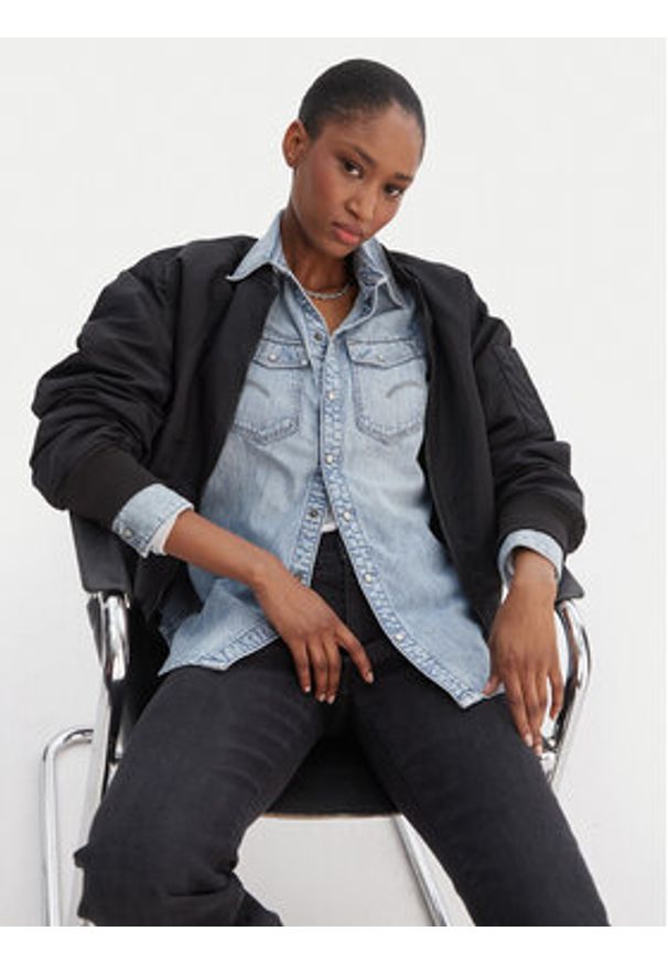 G-Star RAW - G-Star Raw Koszula jeansowa D27714-D539 Niebieski Slim Fit. Kolor: niebieski. Materiał: bawełna