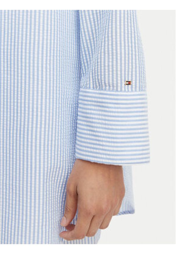 TOMMY HILFIGER - Tommy Hilfiger Koszula Seersucker UW0UW06474 Niebieski Regular Fit. Kolor: niebieski. Materiał: syntetyk, bawełna