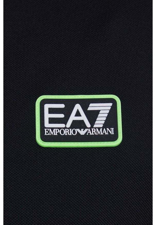 EA7 Emporio Armani bluza męska kolor czarny z kapturem z nadrukiem. Okazja: na co dzień. Typ kołnierza: kaptur. Kolor: czarny. Wzór: nadruk. Styl: casual