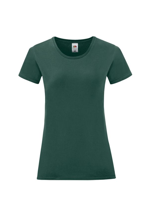 FRUIT OF THE LOOM - Koszulka Damska Z Bawełny Czesanej Iconic. Kolor: czerwony, wielokolorowy, zielony. Materiał: bawełna. Sport: turystyka piesza