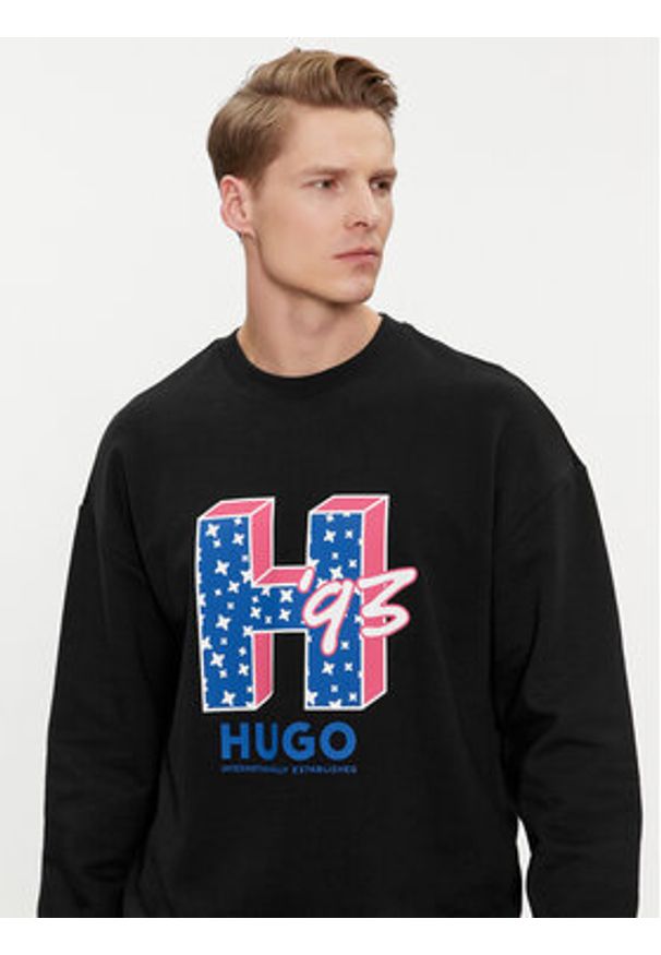 Hugo Bluza Neasyo 50513437 Czarny Regular Fit. Kolor: czarny. Materiał: bawełna