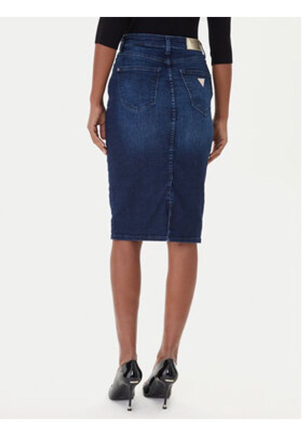 Guess Spódnica jeansowa W5BD1T D0791 Niebieski Regular Fit. Kolor: niebieski. Materiał: bawełna