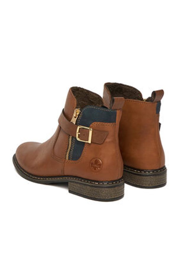 Rieker Botki Z4959-22 Brązowy. Kolor: brązowy. Materiał: skóra