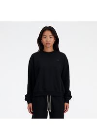 Bluza damska New Balance WT41500BK – czarna. Okazja: na co dzień. Kolor: czarny. Materiał: tkanina, bawełna, prążkowany, dresówka. Styl: klasyczny, casual