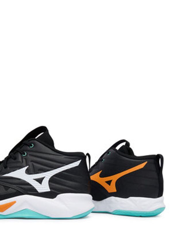 Mizuno Buty halowe Wave Momentum Pro Mid V1GA2545 Czarny. Kolor: czarny. Materiał: skóra. Model: Mizuno Wave
