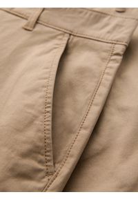 Ombre Clothing - Klasyczne męskie szorty chino z podwiniętą nogawką - beżowe V11 - Rozmiar: M. Kolor: beżowy. Materiał: elastan, bawełna. Sezon: lato. Styl: klasyczny #2