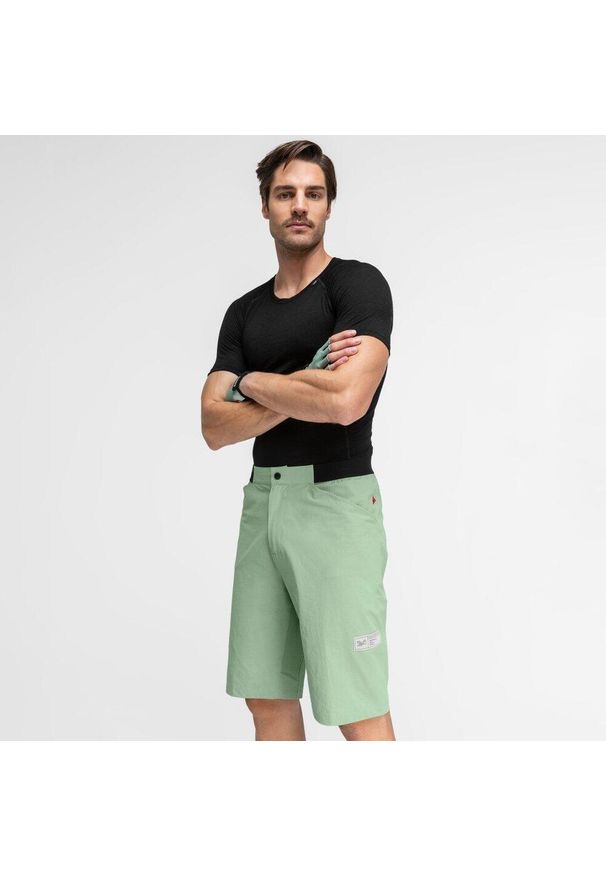 SIROKO - Krótkie spodenki rowerowe gravel męskie Thyme. Kolor: zielony. Materiał: mesh. Długość: krótkie. Sport: kolarstwo
