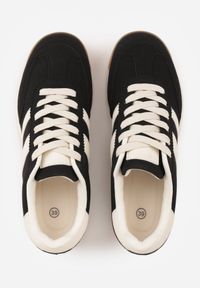 Born2be - Czarne Sneakersy z Dwoma Paskami Evilirea. Okazja: na co dzień. Zapięcie: pasek. Kolor: czarny. Materiał: dresówka #5