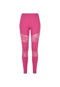 Legginsy damskie Urban Classics Laces Inset. Kolor: fioletowy #1