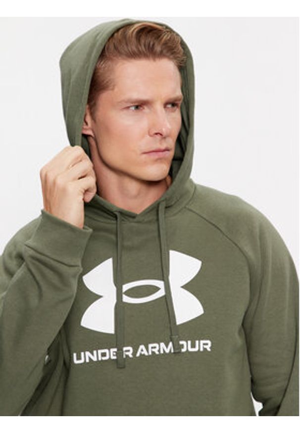 Under Armour Bluza Ua Rival Fleece Logo Hd 1379758 Khaki Loose Fit. Kolor: brązowy. Materiał: bawełna