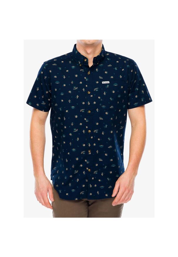 columbia - Koszula męska Columbia Rapid Rivers Printed Short Sleeve Shirt. Kolor: niebieski. Sport: turystyka piesza