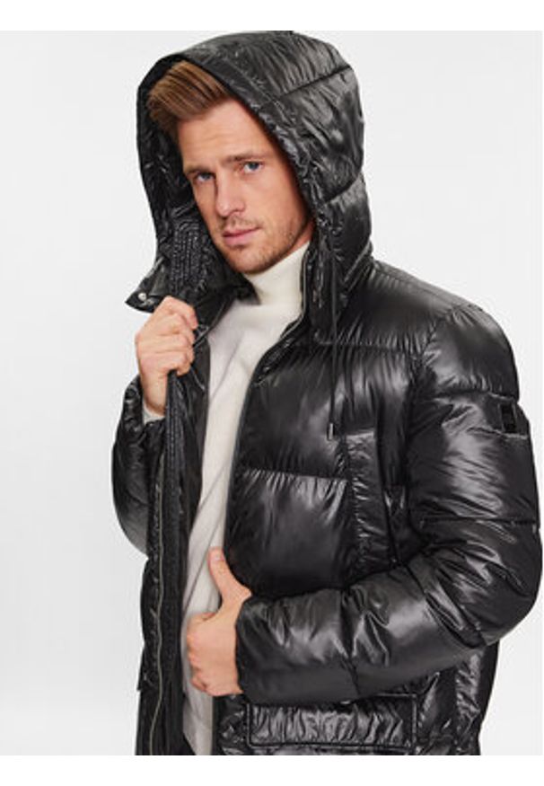 Karl Lagerfeld - KARL LAGERFELD Kurtka zimowa 455002 534513 Czarny Regular Fit. Typ kołnierza: dekolt w karo. Kolor: czarny. Materiał: syntetyk. Sezon: zima