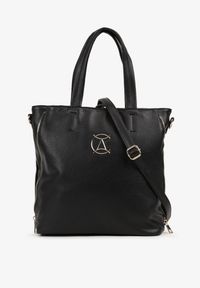 Renee - Czarna Torebka Shopper na Ramię z Paskiem z Regulacją Vemeriana. Kolor: czarny. Sezon: lato, wiosna. Styl: elegancki, casual. Rodzaj torebki: na ramię