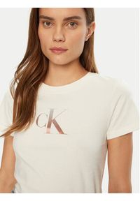 Calvin Klein Jeans T-Shirt Gradient J20J224982 Écru Slim Fit. Materiał: bawełna. Wzór: gradientowy