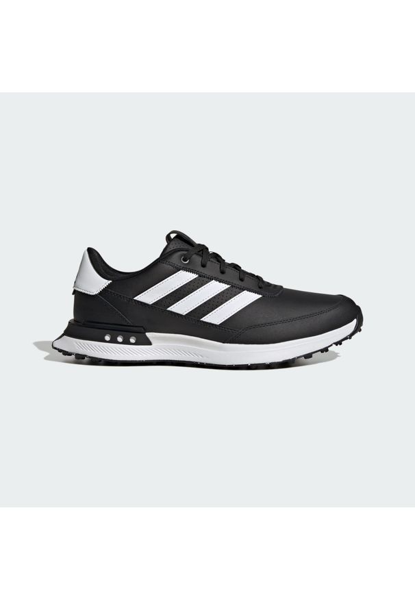 Adidas - Buty S2G Spikeless Leather 24 Golf. Kolor: czarny, niebieski, wielokolorowy, biały. Materiał: skóra. Szerokość cholewki: normalna. Sport: golf