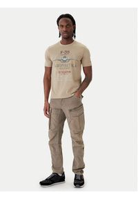 Aeronautica Militare T-Shirt 261TS2536UJ00641 Beżowy Regular Fit. Kolor: beżowy. Materiał: bawełna #3