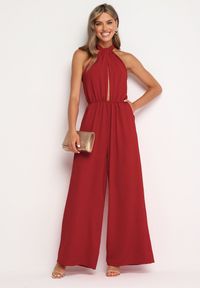 Born2be - Bordowy Kombinezon o Taliowanym Kroju Bez Rękawów Rivassina. Kolor: czerwony. Długość rękawa: bez rękawów. Długość: długie #7