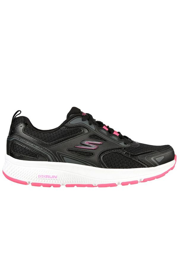 skechers - Buty damskie Skechers Go Run Consistent 128075BKPK - czarne. Okazja: na co dzień, na spacer. Zapięcie: sznurówki. Kolor: czarny. Materiał: guma, materiał, syntetyk. Szerokość cholewki: normalna. Wzór: aplikacja. Model: Skechers Sport. Sport: bieganie