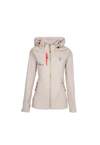 Aulp - Kurtka softshell damska AULP ROSSA wodoodporna oddychająca regulowana z kapturem. Typ kołnierza: kaptur. Kolor: beżowy. Materiał: softshell. Sport: turystyka piesza