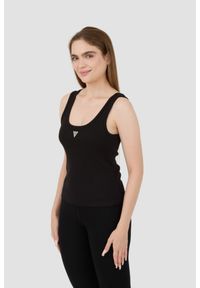 Guess - GUESS Czarny top Ribbed Knit Tank. Kolor: czarny #6