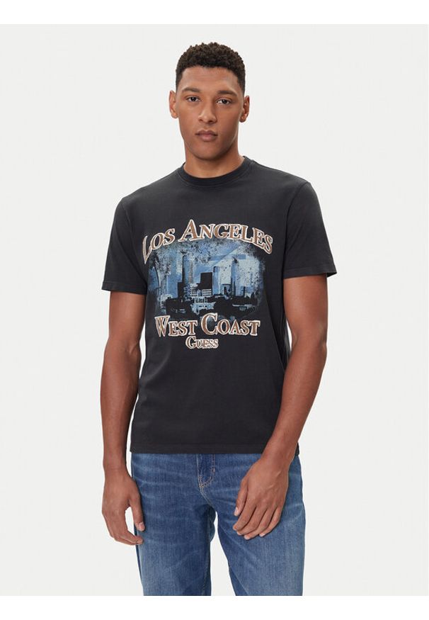 Guess T-Shirt M5BI02 K8FQ4 Czarny Regular Fit. Kolor: czarny. Materiał: bawełna