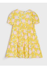 Sinsay - Wiskozowa sukienka babydoll ze wzorem - żółty. Kolor: żółty. Materiał: wiskoza #1