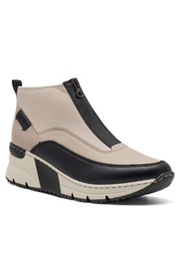 Rieker Botki N6352-60 Beżowy. Kolor: beżowy. Materiał: materiał