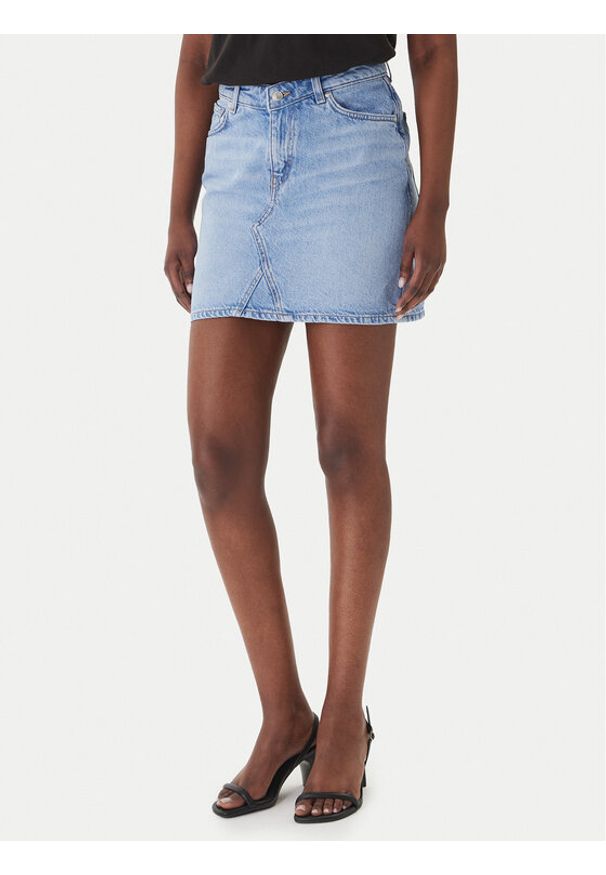 Hugo - HUGO Spódnica jeansowa Gatalie 50559749 Niebieski Regular Fit. Kolor: niebieski. Materiał: bawełna