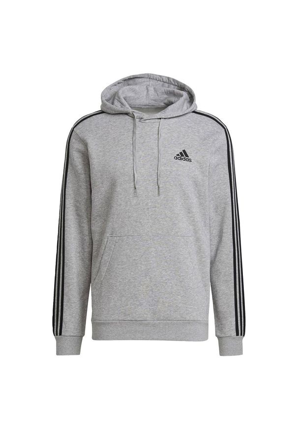 Adidas - Bluza męska adidas Essentials Fleece 3-Stripes Hoodie. Typ kołnierza: kaptur. Kolor: czarny, szary, wielokolorowy. Materiał: bawełna, dresówka, materiał. Sport: piłka nożna