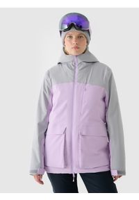 4f - 4F Kurtka narciarska membrana NeoDry 8000 damska - fioletowa XL. Okazja: na co dzień. Typ kołnierza: kaptur. Kolor: fioletowy. Materiał: poliester, dzianina, materiał, tkanina. Sezon: zima. Styl: klasyczny, casual, sportowy #1