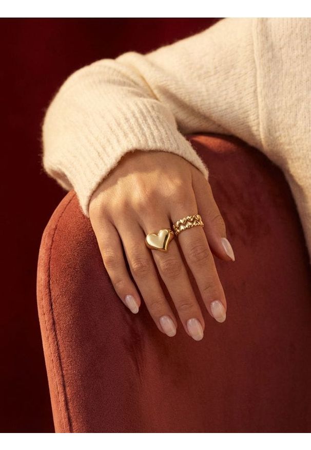 Sinsay - Pierścionki 2 pack - złoty. Materiał: złote. Kolor: złoty