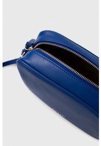 Red Valentino torebka skórzana kolor niebieski. Kolor: niebieski. Materiał: skórzane. Rodzaj torebki: na ramię #4