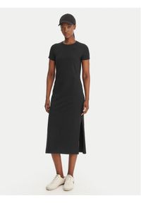 Kappa Sukienka codzienna Iclisia 332D7PW Czarny Slim Fit. Okazja: na co dzień. Kolor: czarny. Materiał: bawełna. Typ sukienki: proste. Styl: casual #1