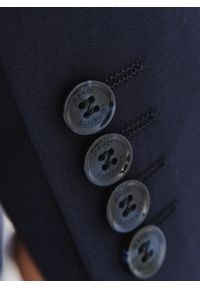 Pako Lorente - PAKO LORENTE - Wełniany granatowy garnitur męski. Kolor: niebieski. Materiał: wełna #8