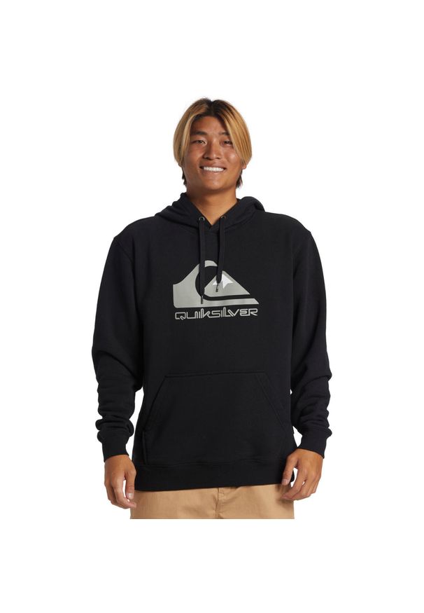 Quiksilver - Bluza z kapturem dla Mężczyzn BIG LOGO Czarny. Typ kołnierza: kaptur. Kolor: czarny, brązowy, zielony, wielokolorowy. Materiał: poliester, bawełna. Długość rękawa: długi rękaw. Długość: długie