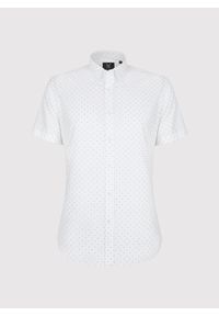 Pako Lorente - PAKO LORENTE - Koszula męska w błękitny mikrowzór. Kolor: niebieski. Materiał: bawełna, elastan. Długość rękawa: krótki rękaw. Długość: krótkie. Sezon: lato #6