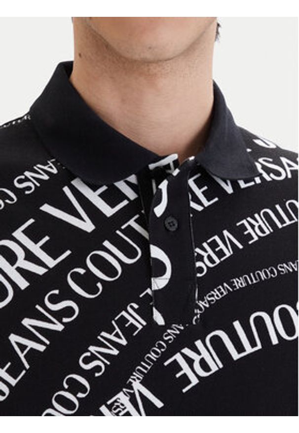 Versace Jeans Couture Polo 80GAG6R0 JS556 Czarny Regular Fit. Typ kołnierza: polo. Kolor: czarny. Materiał: bawełna