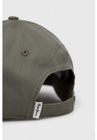 Pepe Jeans czapka z daszkiem bawełniana Wally kolor zielony z aplikacją. Kolor: zielony. Materiał: bawełna. Wzór: aplikacja #2