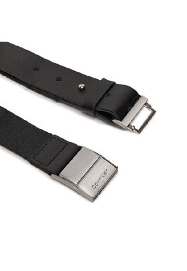 Calvin Klein Pasek Męski Iconic Plaque K50K510954 Czarny. Kolor: czarny. Materiał: materiał