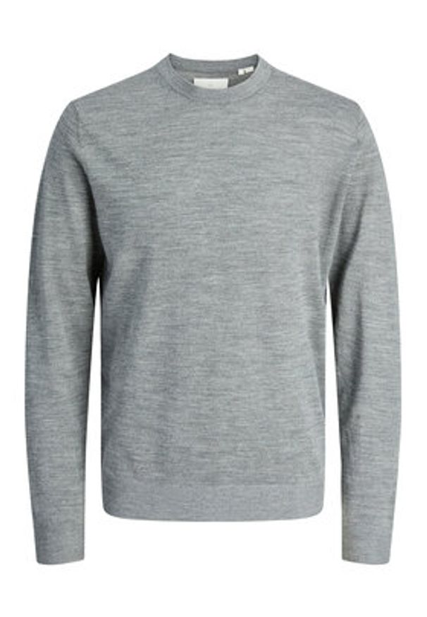 Jack & Jones Sweter Merino 12216817 Szary Regular Fit. Kolor: szary. Materiał: wełna