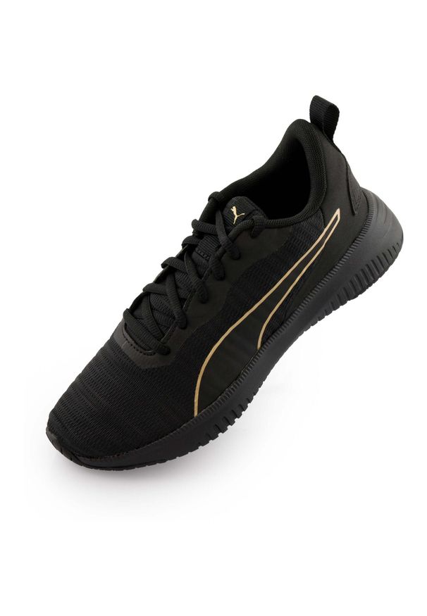 Sneakers Puma Flyer Flex Damskie Czarny-Złoty. Kolor: czarny, wielokolorowy, żółty. Materiał: materiał