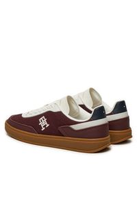 TOMMY HILFIGER - Tommy Hilfiger Sneakersy Heritage Sneaker Perf FW0FW08380 Bordowy. Kolor: czerwony. Materiał: zamsz, skóra #4