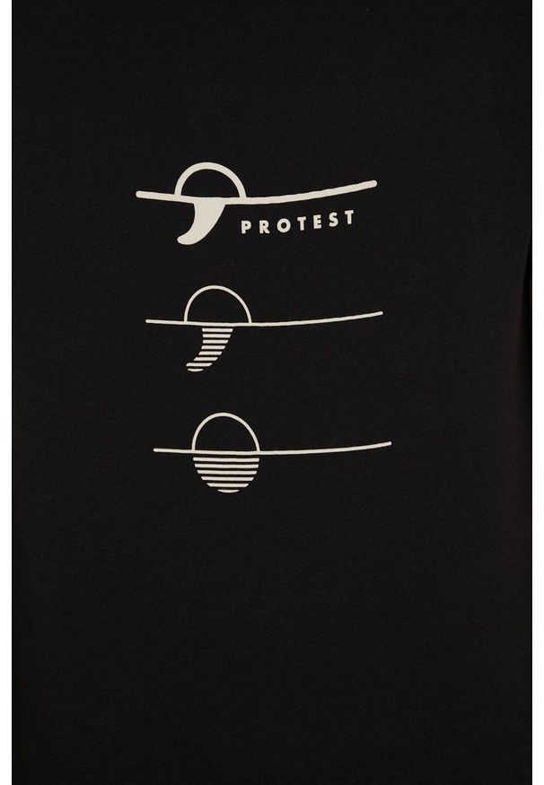 Protest t-shirt bawełniany kolor czarny z nadrukiem. Kolor: czarny. Materiał: bawełna. Wzór: nadruk