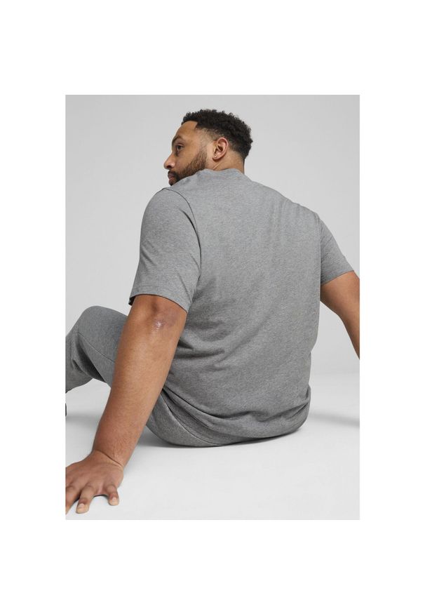 Koszulka męska Puma Ess No.1 Logo Tee. Kolor: szary. Materiał: jeans. Długość: krótkie