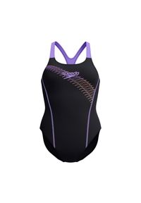 Damski kostium kąpielowy 1-częściowy Speedo Eco Medley Logo Medialist 1P. Kolor: czarny, pomarańczowy, wielokolorowy, fioletowy #1