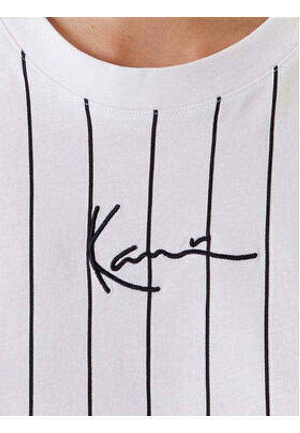 Karl Kani T-Shirt Small Signature Essential Pinstripe 6137879 Biały Relaxed Fit. Kolor: biały. Materiał: bawełna