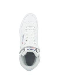 Buty do chodzenia męskie Reebok Exofit HI. Wysokość cholewki: za kostkę. Zapięcie: rzepy. Kolor: biały. Materiał: skóra, syntetyk, tkanina, materiał. Szerokość cholewki: normalna. Sport: turystyka piesza