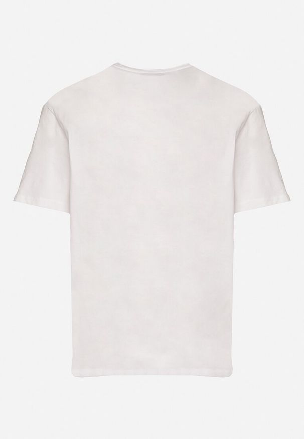 Born2be - Biała Bawełniana Koszulka z Nadrukiem z Napisem Mepize. Okazja: na co dzień. Kolor: biały. Materiał: bawełna. Wzór: napisy, nadruk. Styl: elegancki, casual, klasyczny